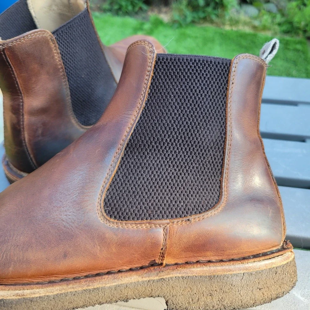 Astorflex Mens Brown Leather Chelsea Boots Made in Italy EU 43 US 10 Rubber Sole